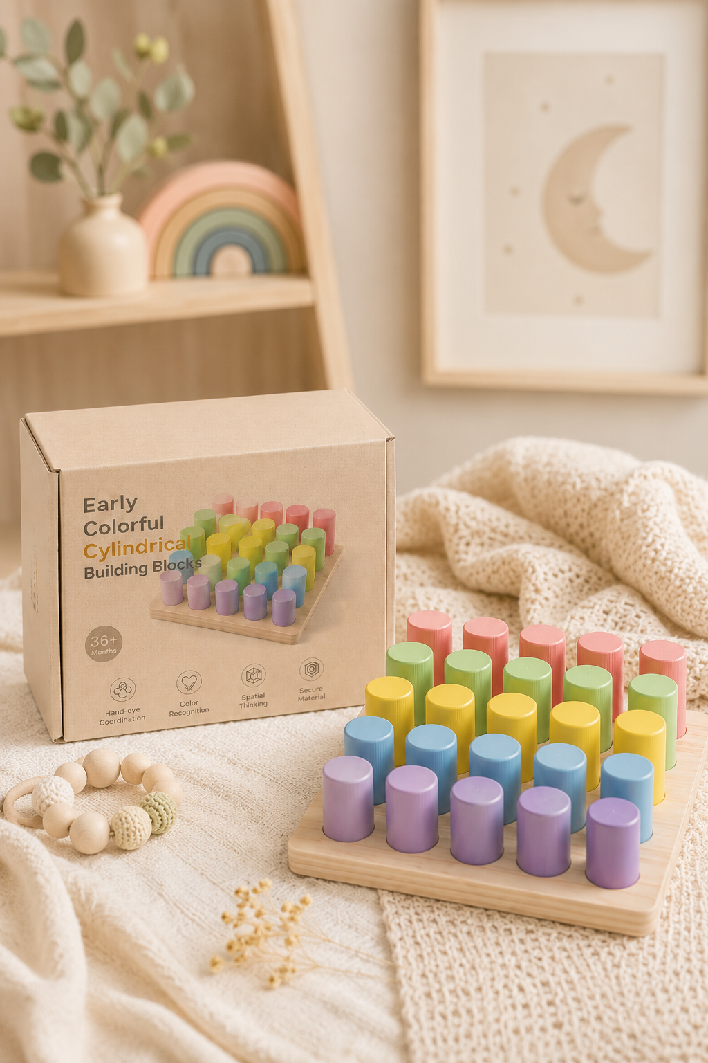 Cilindros de Colores de Madera