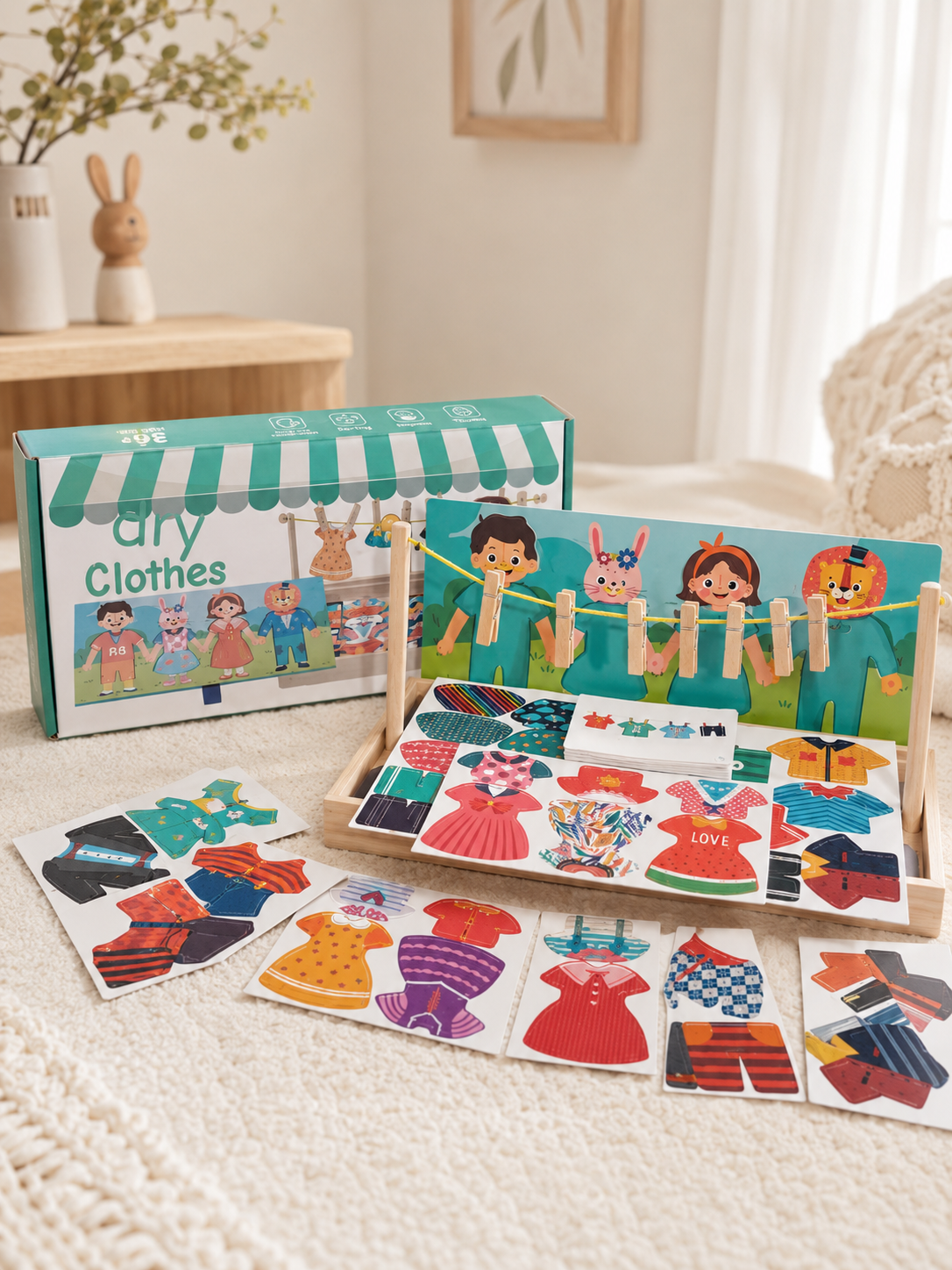 Tendedero Infantil Montessori de Madera