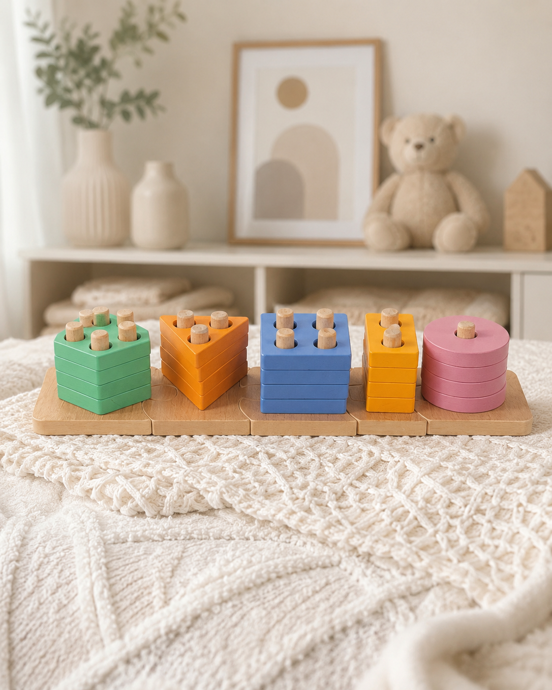 Puzzle Montessori de 5 Formas