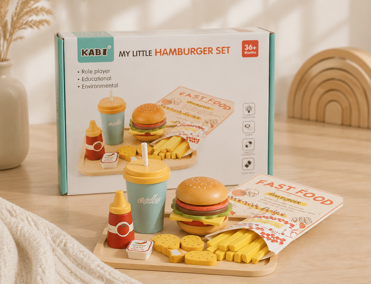 Set de Comida Rápida de Madera